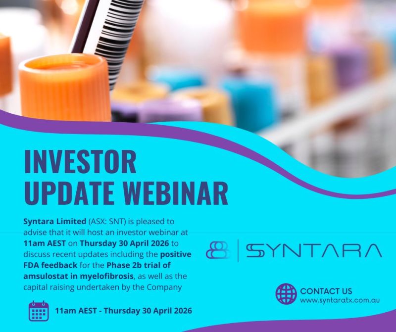 Image for the Tweet beginning: Syntara CEO Gary Phillips will