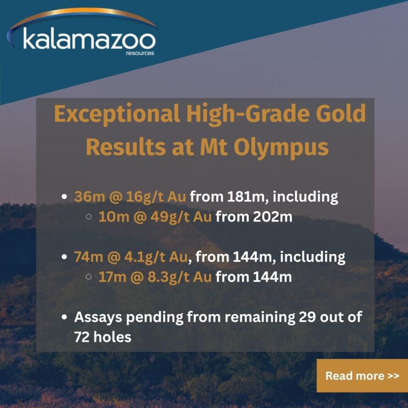 Image for the Tweet beginning: Exceptional high-grade gold results have
